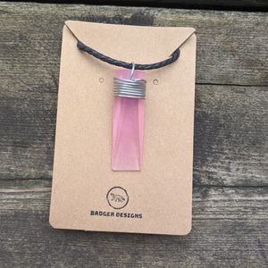 Pink Wedge Crystal Healing Chakra Necklace